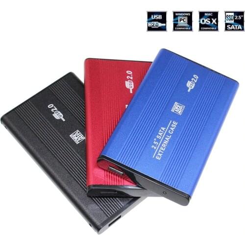 2.5 Inch HDD Externo Enclosure Case Metal External Storage Box For Sata To USB 2.0 Hard Drive Disk With USB Cable