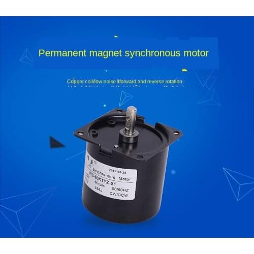 60KTYZ miniature low-speed permanent magnet synchronous AC motor slow-speed forward and reverse small motor 220V deceleration