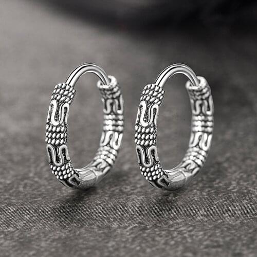 925 Sterling Silver Vintage Piercing Stud Earrings For Women Girls Party Jewelry Pendientes eh260