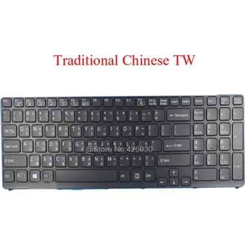 Laptop TW Keyboard For SONY For VAIO SVE15 Series AEHK58031103A Traditional Chinese TW black with backlit frame new