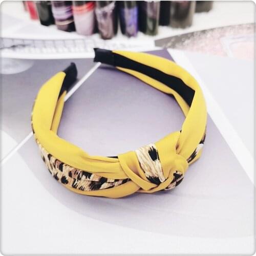 Leopard print hair hoop her red lovely South Korea contracted joker out sweet card