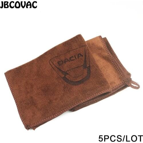 5pcs 30*30CM Car Wash Towel Car Cleaning Towels Accessories For Dacia Duster Logan Sandero Lodgy Car Styling Universal Stickers
