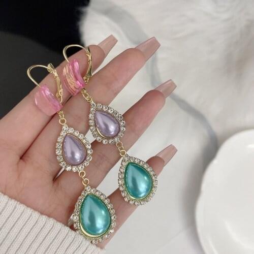 Luxury Zirconia Wedding Earrings for Women Bridal Jewelry Fine Gold Color Crystal Oval Stone Earrings