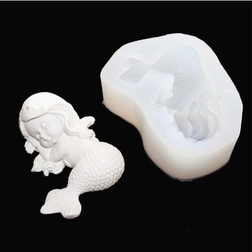 DIY Sugar craft Cake Vintage Mermaid Silicone Mold Fondant Mold Cake decorating Tools Gum paste Mold