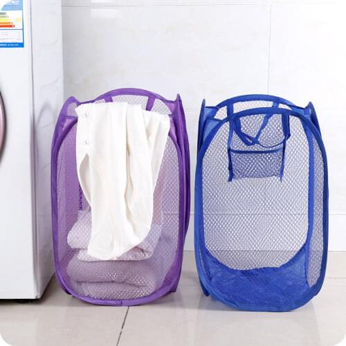 Foldable Mesh Laundry Basket Square Folding Laundry Basket Classification Sundries basket For College Dorm корзина для белья
