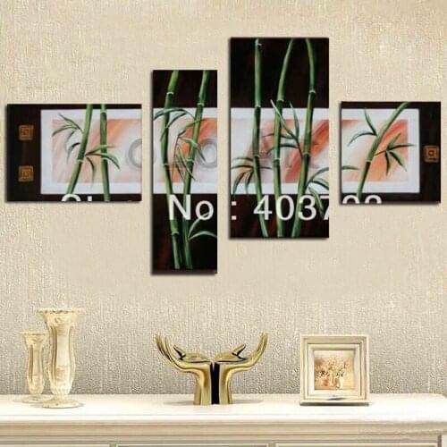 Modern abstract huge large canvas art oil painting high grade bamboo decorative wall pictures home decoration gift
