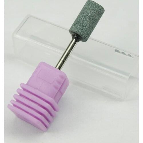 1pcs Flat head Ceramic Stone Nail Drill Bits For Professional Electric Manicure Machines Pedicure Nail Art Salon Green-stone