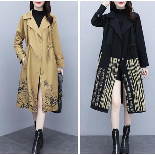 Fashion Brand New Women Trench Coat Long Double-Breasted Belt Blue Khaki Lady Clothes Autumn Spring Outerwear Oversize Quality