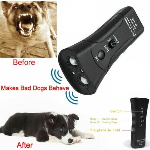 Pet Dog Repeller Anti Barking Stop Bark Training Device Trainer LED Ultrasonic 3 in 1 Anti Barking Ultrasonic /1