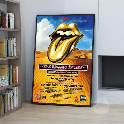Vintage Fashion Poster Wall Art Print Golden Canvas Painting The Rolling Stones Pictures for Nordic Living Room Home Decor