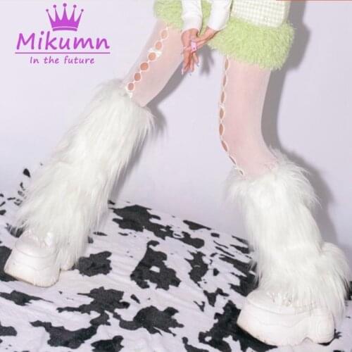 Japanese Hot Girl Winter Fashion Warm Furry Leg Warmer Socks