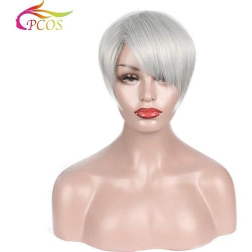 YURI!!! on ICE Victor Nikiforov Short Light Gray Cosplay Wigs In the Japanese anime+Wig Cap