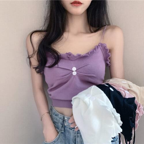 Women Tanks Tops Vest Womens Summer V-neck Sweater Small Slip Top Camis Crop Top For Women