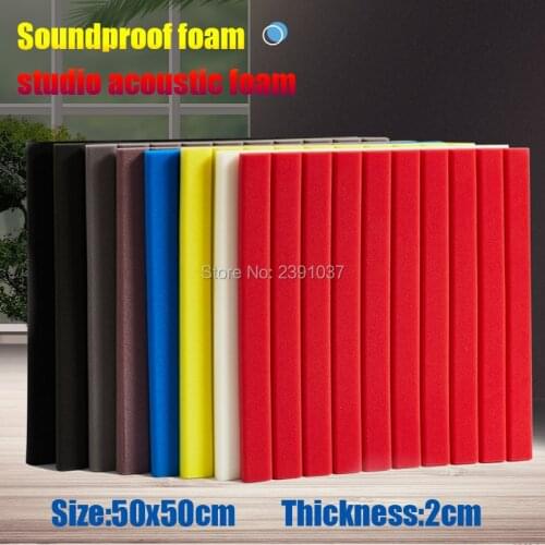 High-Density 10 pcs/Pack 50*50*2cm Soundproof foam 0.1kg/pc Blue color acoustic foam for Drum Room acoustic panel studio foam