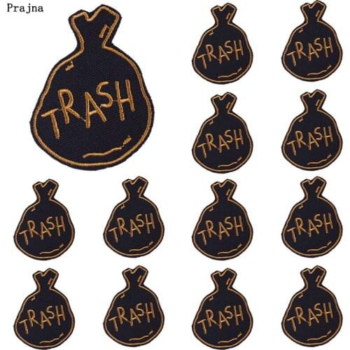 Prajna 10 PCS Wholesale Letter Trash Applique Embroidered Patches On clothes Cartoon Patch Iron On Patches For Clothing Stickers