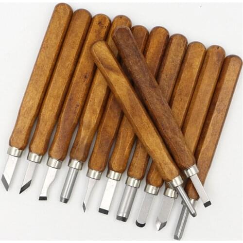 12pcs/Set Hand Wood Carving Chisels Knife Tool for Basic Woodcut Working Clay Wax DIY Tools and Detailed Woodworking Hand Tools