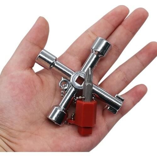 5 In 1 Cross Switch Key Wrench Met Accessoires Universele Vierkante Driehoek Train Elektrische Kast Doos Lift Kast Legering