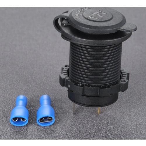 Black 12V Car Cigarette Lighter Socket Waterproof Auto Boat Motorcycle Tractor Power Outlet Socket Receptacle Car Accessories