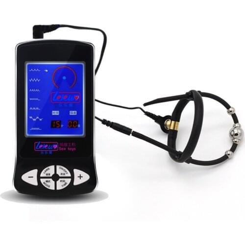 Electro Shock Penis Rings Chastity Sex Products Steel Beads Silicone Glans Ring Cock Ring Medical Toy for Men