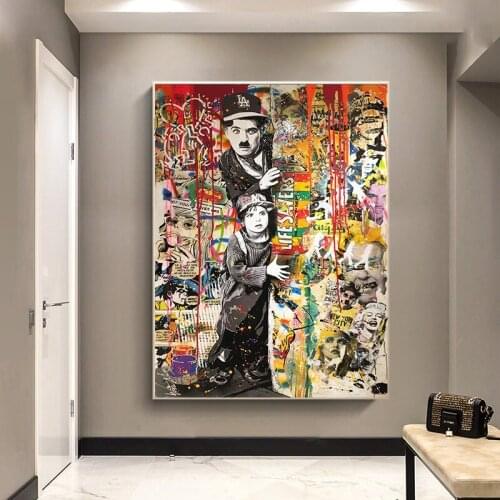 Graffiti Wall Art Hiding Poster Canvas Painting Print Wall Art Picture For Living Room Nordic Home Decor Decoration No Frame