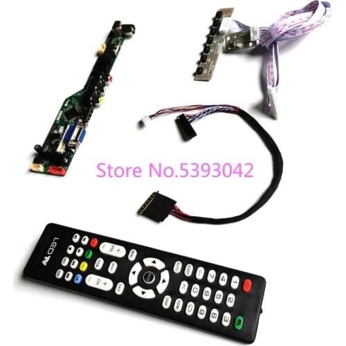KIT for B156HW01 V.0/V.1/V.2/V.3/V.4/V.5/V.6/V.7 Remote LVDS VGA AV LCD panel 1920*1080 40Pin Analog TV control drive board