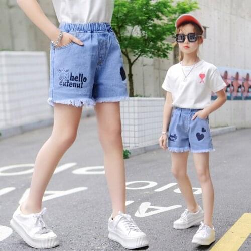 Short Jeans Feminino Spodenki Dziewczynka Clothes Kids Shorts Big Children Summer 2021 New Fashion