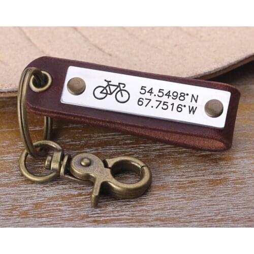 Monogram Leather Keychain - Personalized Keychain - Initial Leather Keychain - I love you Big Time Keychain - Gift for Him - Hus