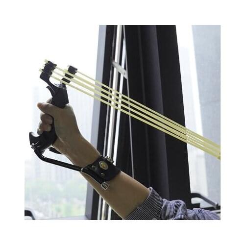 Powerful Slingshot With Rubber Bands Folding Wrist Slingshot Outdoor Black Gold Hunting Slingshot Shooting Steel Balls Tools
