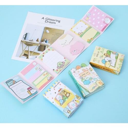 Cartoon Animals 6 Folding Memo Pads Sticky Notes Bookmark Stationery Notepad New Diy Kawaii Cute School Stationery Kids Gift