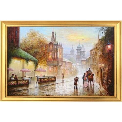 Golden panno,Needlework,Embroidery,DIY Landscape Painting,Cross stitch,kits,14ct Street wedding Cross-stitch,Sets For Embroidery