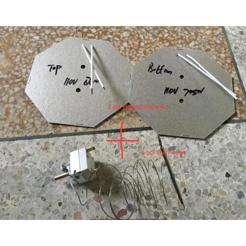 2 Pcs Heating Element+1 pcs Thermostat For Model FY-6 Egg Waffle Makers Machine Spare parts