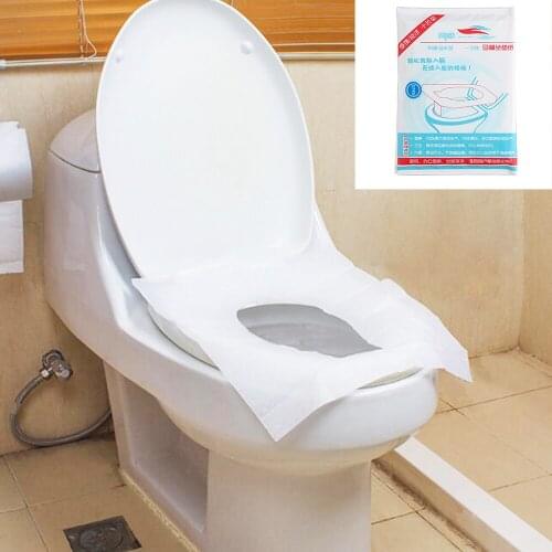 10pcs/Bag 100% Original Pulp Disposable Toilet Paper Pad Travel Business Trip Soluble Toilet Seat Cover Mat Bathroom Accessories