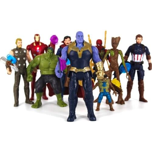 Original box Marvel Avengers3 Infinity War Super Heros Spiderman Captain America Iron Man Hulk Thor Superhero Action Figure Toys