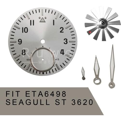 Fit eta 6498 st6320 movement dial and hands for DIY pilot style watch