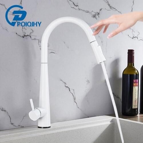 Poiqihy White Kitchen Faucets
