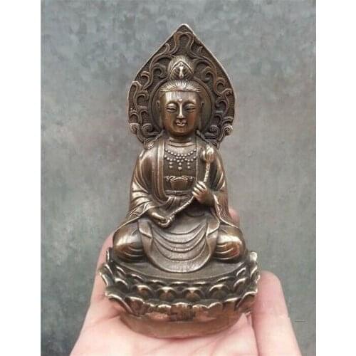 Elaborate Chinese Old Copper Collectable Buddha Collectables Statue