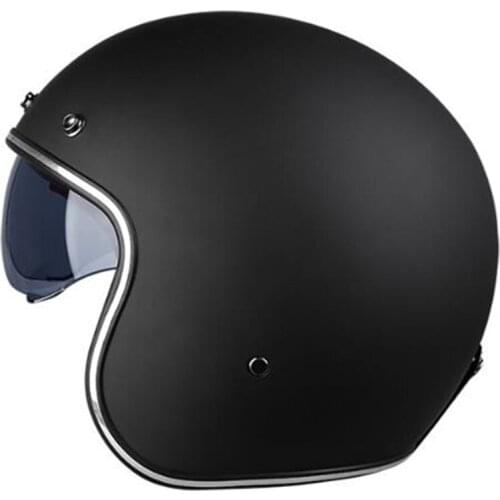 Vintage ABS Open Face 3/4 Helmets Classic Inner Sun Visor Motorbike Jet Helmets Casque Moto Scooter DOT Protection for Men