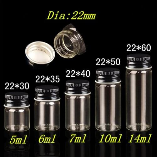 Glass Jars Bottles with Aluminium Cap Black Liquid Bottles Empty 5ml 6ml 7ml 10ml 14ml Crafts Bottles Jars 100pcs Free Shipping