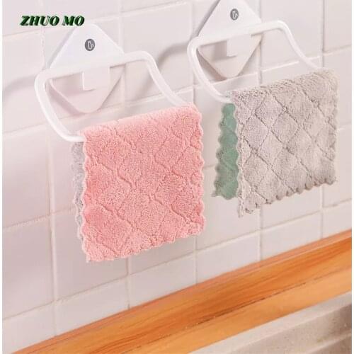 Super Kitchen Towel Soft Microfiber Dish Cloth Double-sided rag Non-stick Oil Washing Cloth Rag for home Cleaning Wiping Tools