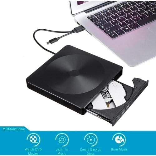 Universal Type C USB 3.0 External DVD/CD/ VCD RW SVCD Drive Player Optical Drive for Mac/PC/Apples Laptop/OS