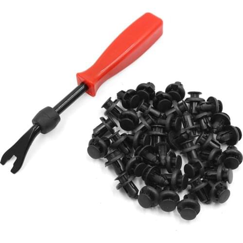 Uxcell 40pcs Plastic Rivets 10mm Car Bumper Fender Clips Trim Panel Fasteners Automotive Expansion Screws Kit w Removal Tool