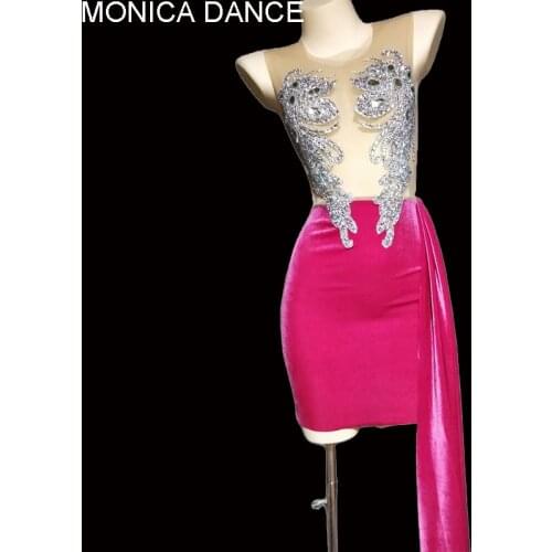 6 Colors Sparkly Silver Stones Mesh Pink Blue Black White Velve Transparent Wedding Birthday Celebrate Evening Party Dance Dress