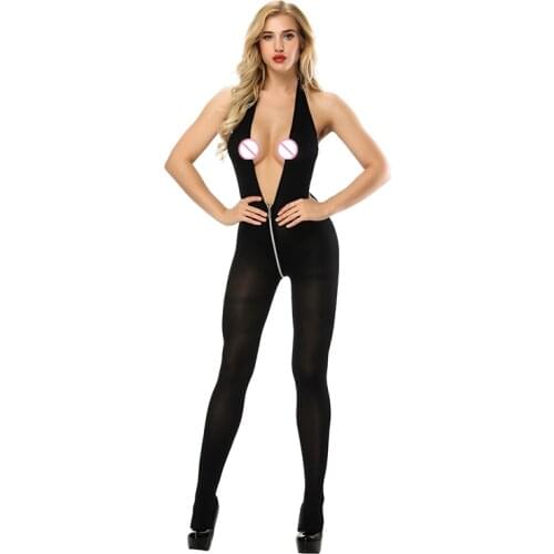 Women Sexy Lingerie Sling Fun Siamese Mesh Sexy Underwear Women Open File Siamese Stockings Female Sex Flirting Suit