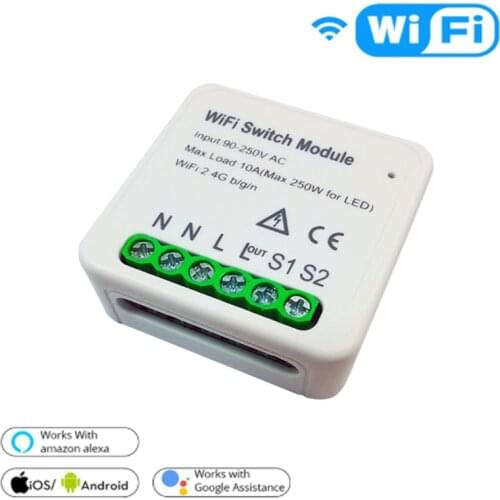 1/5 Pcs Smart Home Wifi Switch Relay Breaker Module Automation Smart Lighting Work With Tuya/Smart Life Google Home Alexa App