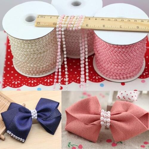 1 Meter/lot 4mm ABS Imitation Pearl Beads Chain Ribbon Trim for DIY Wedding Party Decor Tape Jewelry Handmade Craft Accessories