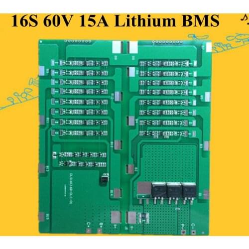 1pc 16S 60v Bms 15A Smart Bms 16s1p 60v Lithium Pack 3.7v Liion Cell 60v 2.2ah 60v 500w 600w 800w 900w Electric Unicycle Battery
