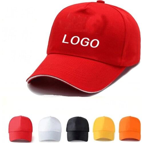 10 piece/bag Cap custom polyester hat travel hat sun hat peak cap student hat printing logo red hat