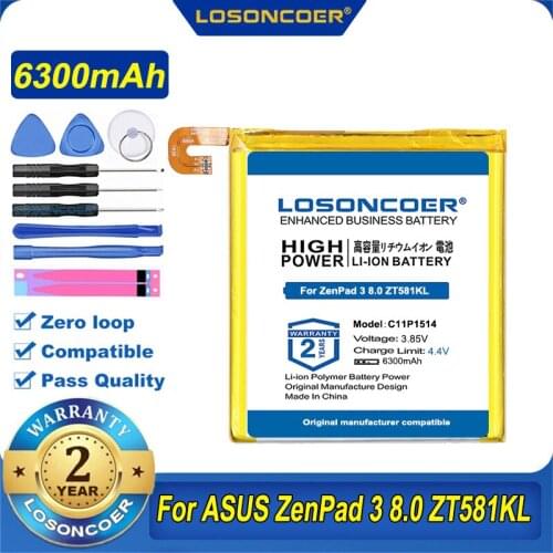 100% Original LOSONCOER C11P1514 6300mAh Battery For ASUS ZenPad 3 8.0 ZT581KL