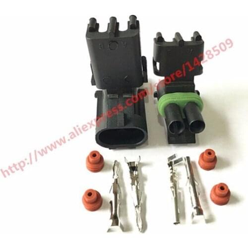 5 Set 2 Pin 12010973 12015792 Female Male Weather Pack Electrical Wire 2.5 Connector Plug Sealed Wiring Automobile Connectors