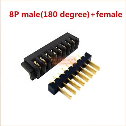 5pcs 8Pin laptop battery connector female and The male connector 180 degree bend foot